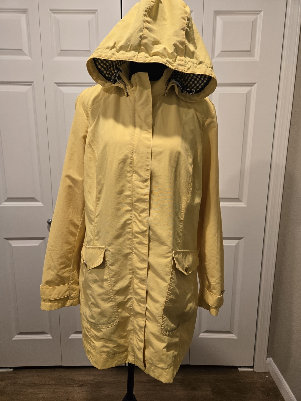 Charter Club Yellow Hooded Trench Coat